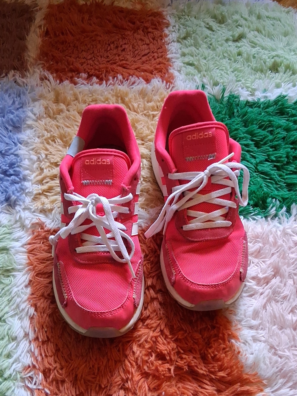 adidas Kids Hot Pink Lace-Up Sneakers